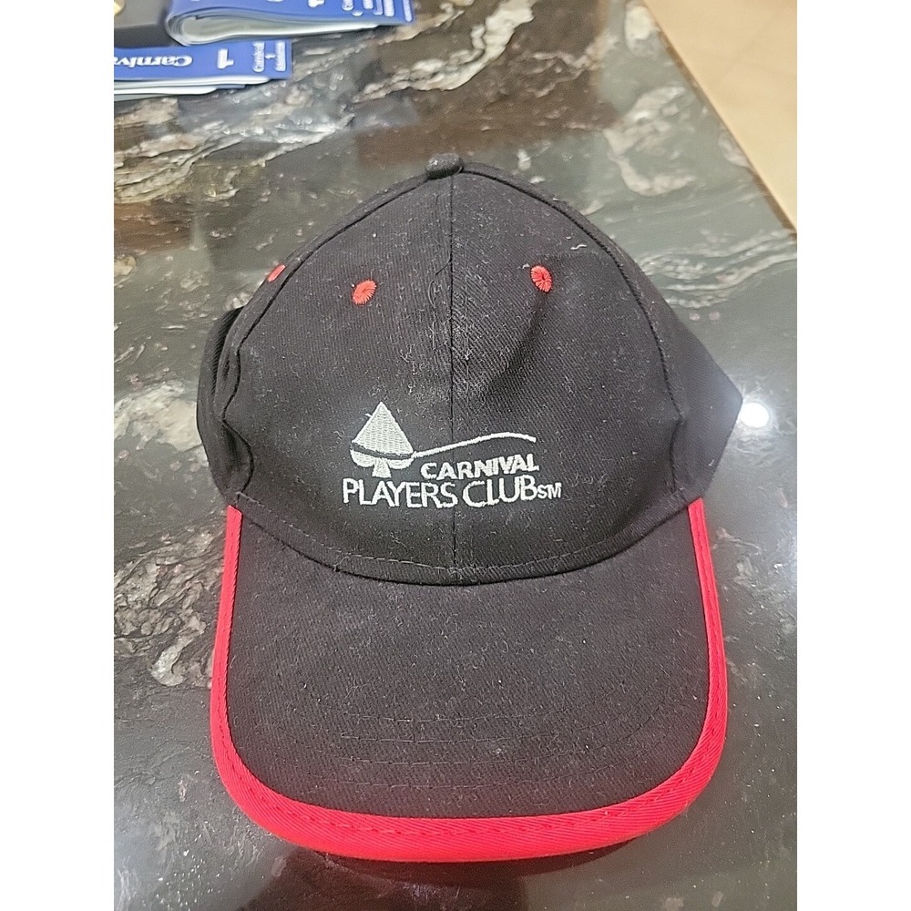 Carnival Players Club Black Adjustable Strap Back Hat Cap Embroidered Logo‎